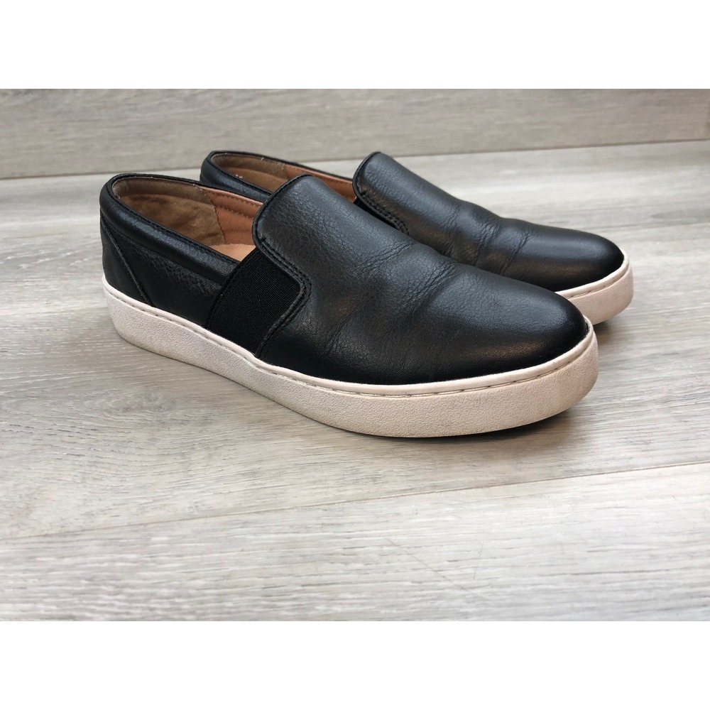 Vionic Demetra Women's‎ Black Leather Slip On Sneakers 6 Platform Comfort Shoes